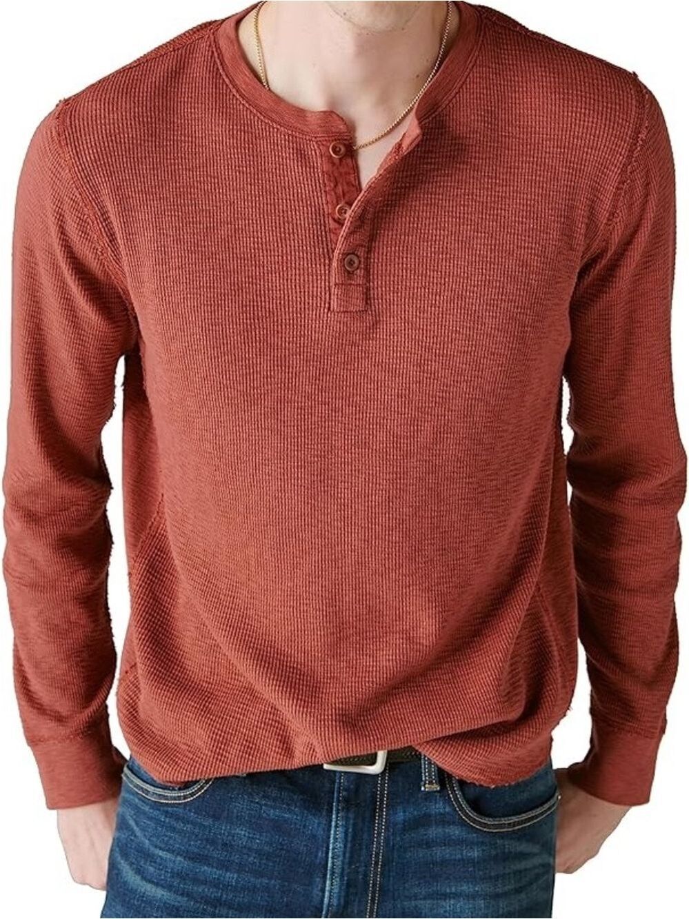 Eddie Bauer Waffle Knit Thermal Henley, size S